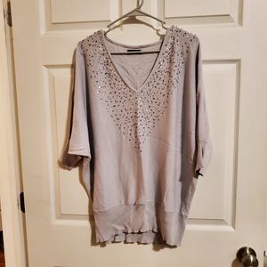 3/4 sleeve embellished sweater